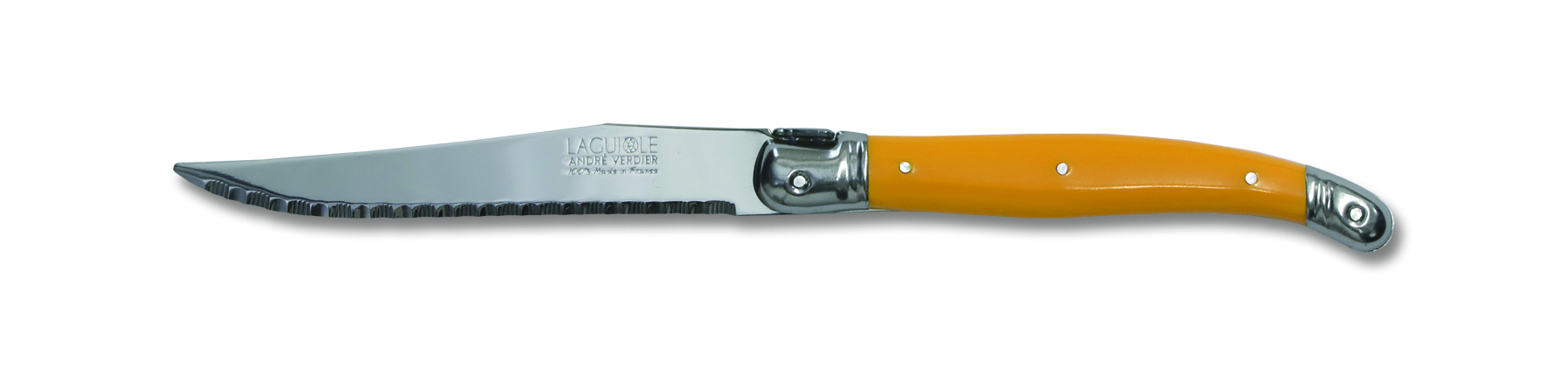 Laguiole DEBUTANT steak knife -Yellow saffran-